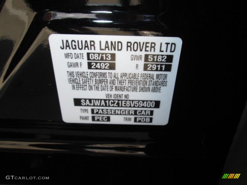 2014 XJ Color Code PEC for Ebony Photo #89391486