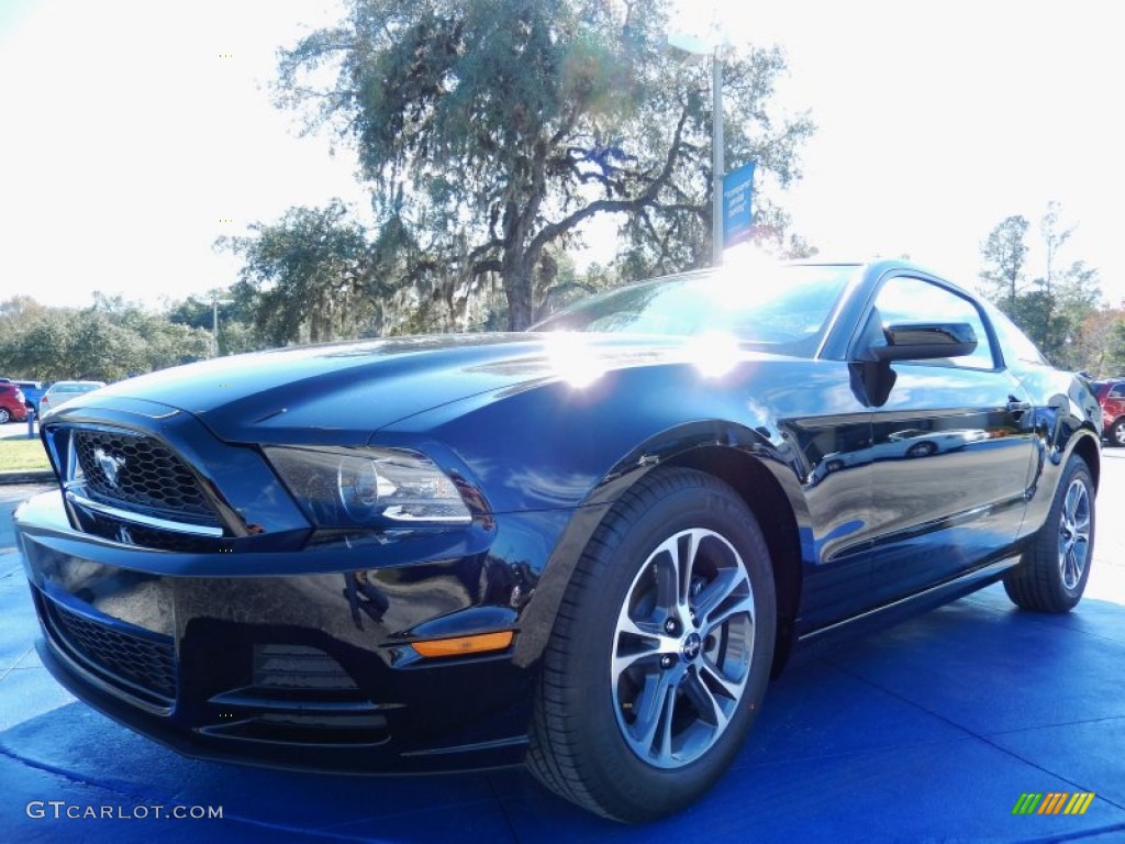 2014 Mustang V6 Premium Coupe - Black / Medium Stone photo #1