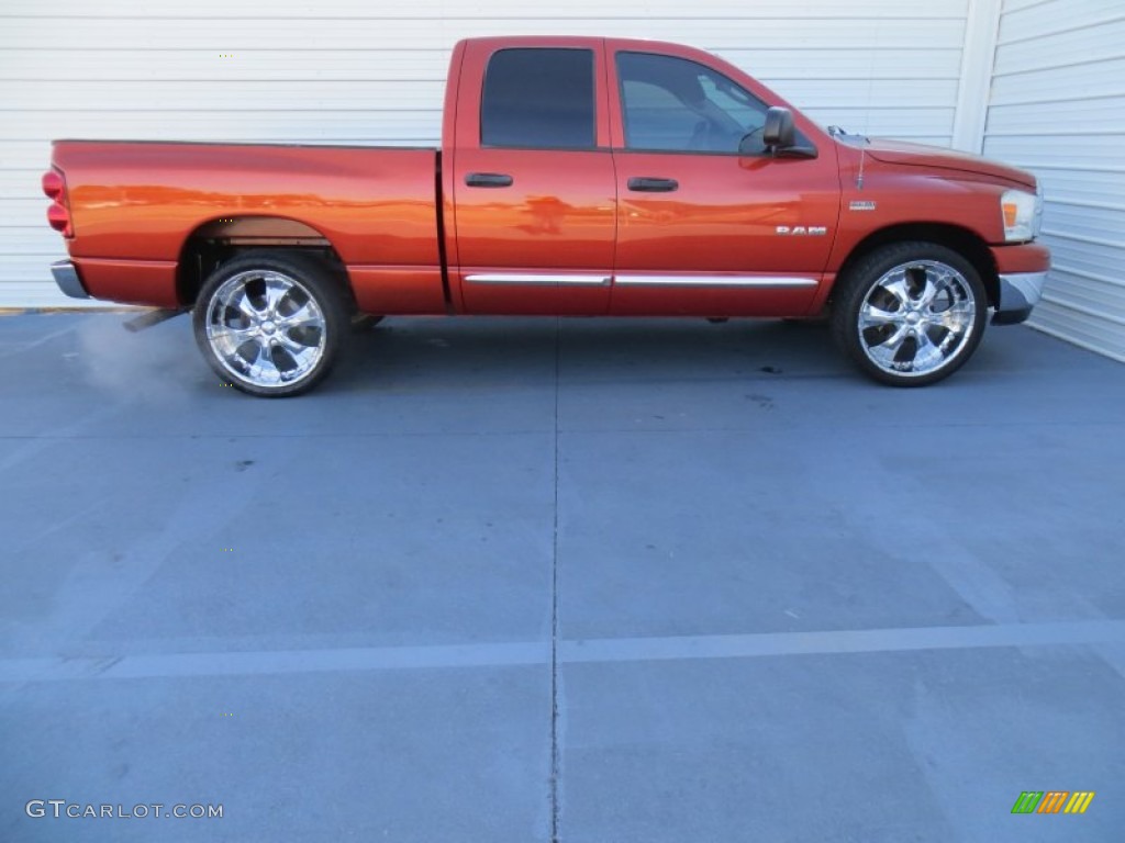 2008 Ram 1500 SLT Quad Cab - Sunburst Orange Pearl / Medium Slate Gray photo #3