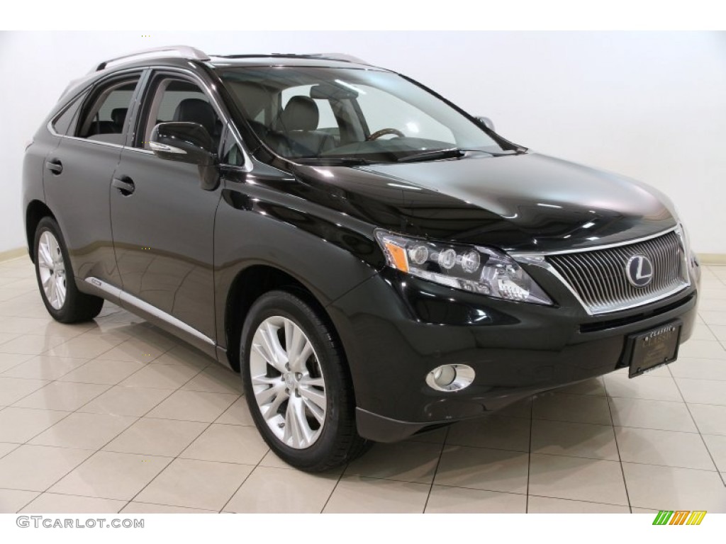 2010 RX 450h AWD Hybrid - Obsidian Black / Black/Brown Walnut photo #1