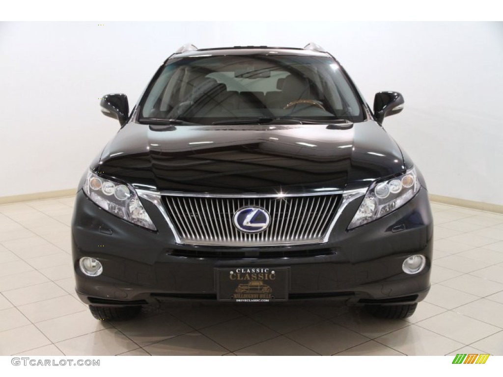 2010 RX 450h AWD Hybrid - Obsidian Black / Black/Brown Walnut photo #2