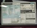 2014 Honda Civic EX Sedan Window Sticker