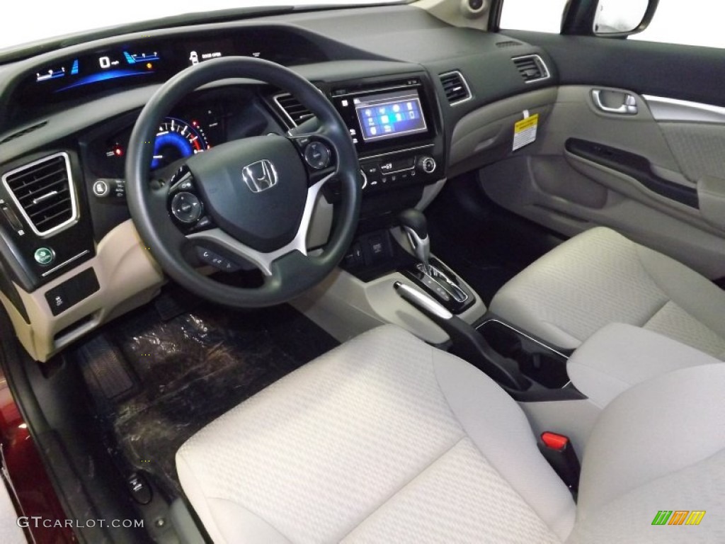 Beige Interior 2014 Honda Civic EX Sedan Photo #89404547