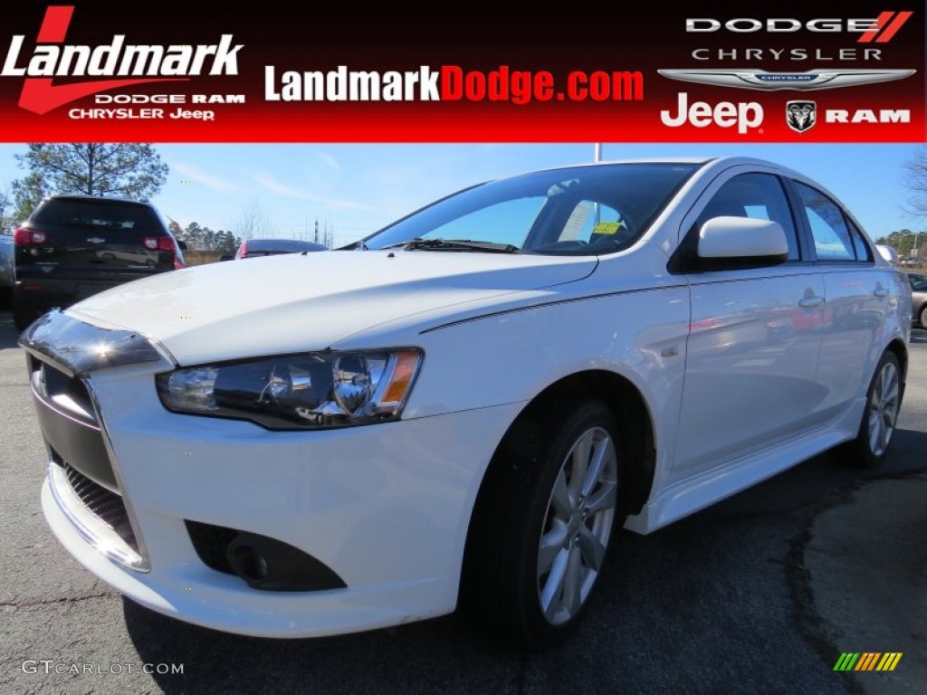 2013 Lancer GT - Wicked White Metallic / Black photo #1