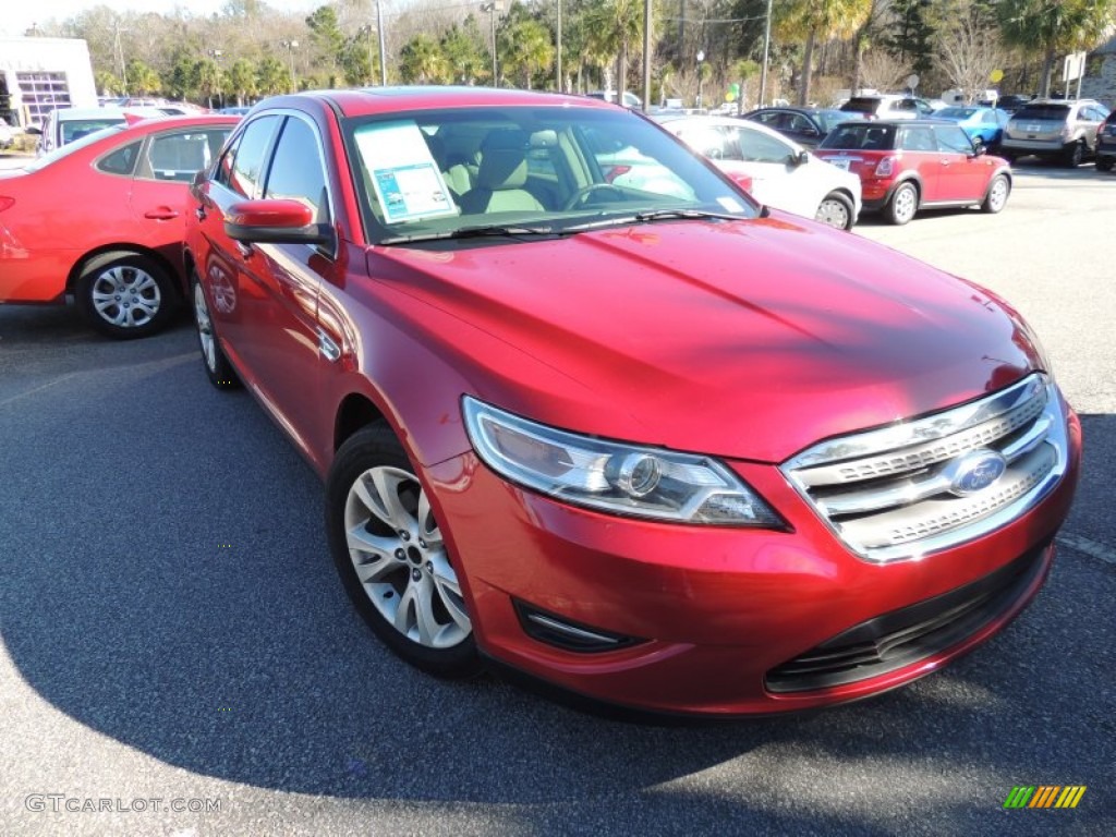 2012 Taurus SEL - Red Candy Metallic / Light Stone photo #1