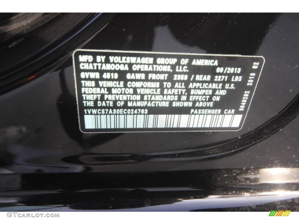 2014 Passat 1.8T SEL Premium - Black / Titan Black photo #35