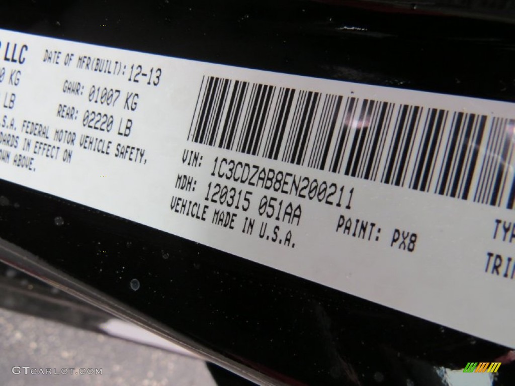 2014 Black Clear Coat Dodge Avenger SE 89410356 Photo 10 GTCarLot