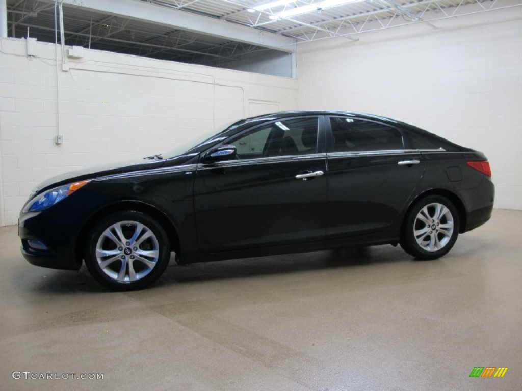 2011 Sonata Limited 2.0T - Midnight Black / Gray photo #4