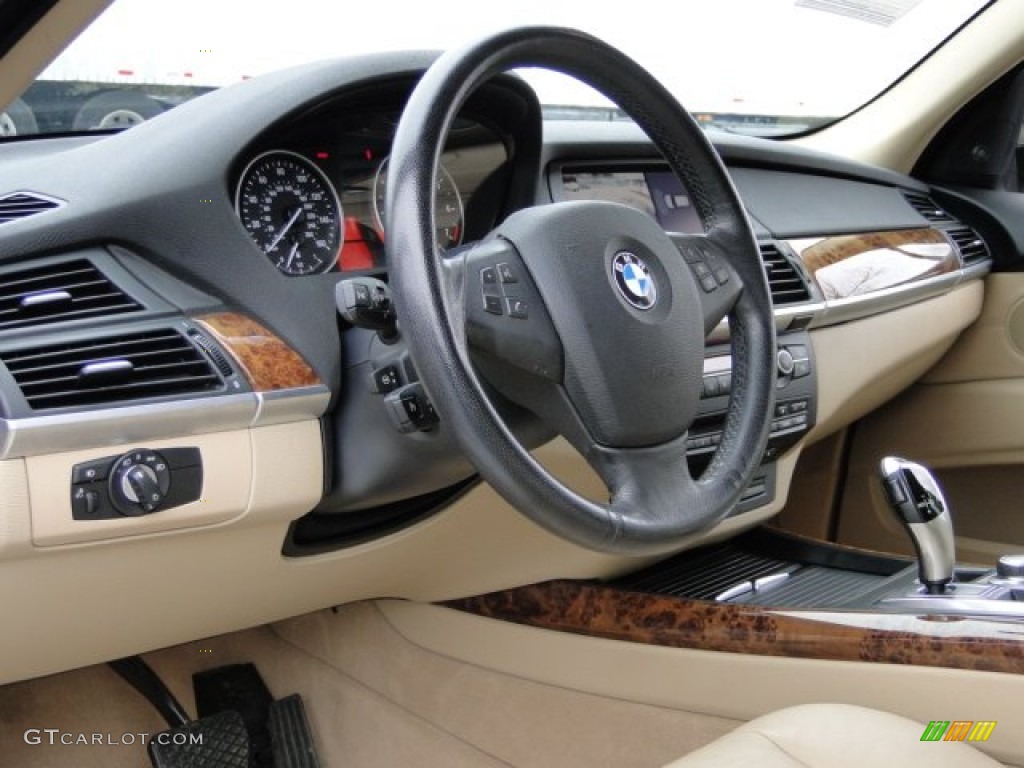 2008 BMW X5 4.8i Sand Beige Dashboard Photo #89413373