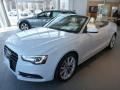 2014 Glacier White Metallic Audi A5 2.0T quattro Cabriolet  photo #1