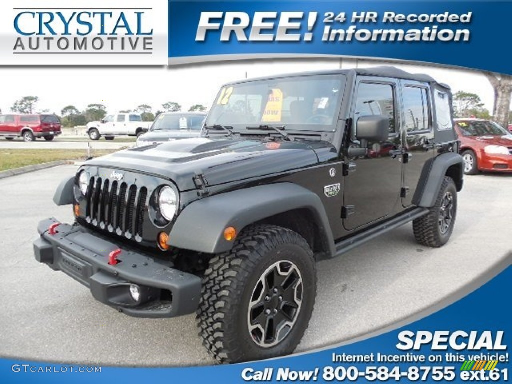 2012 Wrangler Unlimited Rubicon 4x4 - Black / Black photo #1