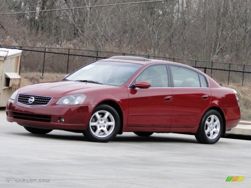 2006 Altima 3.5 SL - Code Red Metallic / Blond photo #4