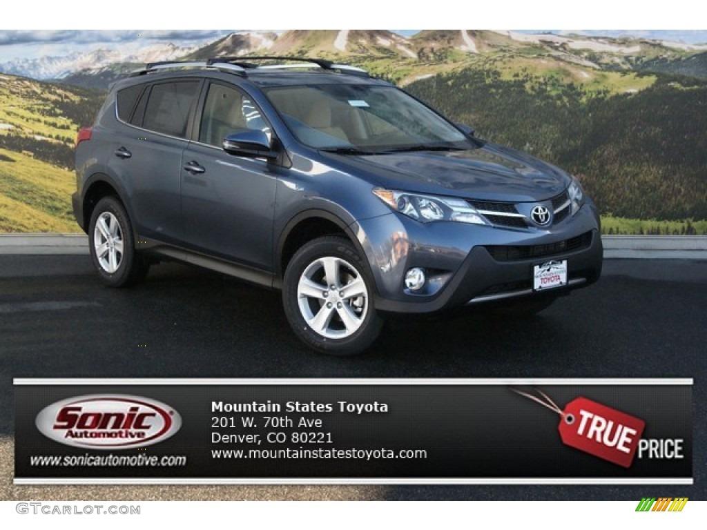 2014 RAV4 XLE AWD - Shoreline Blue Pearl / Beige photo #1