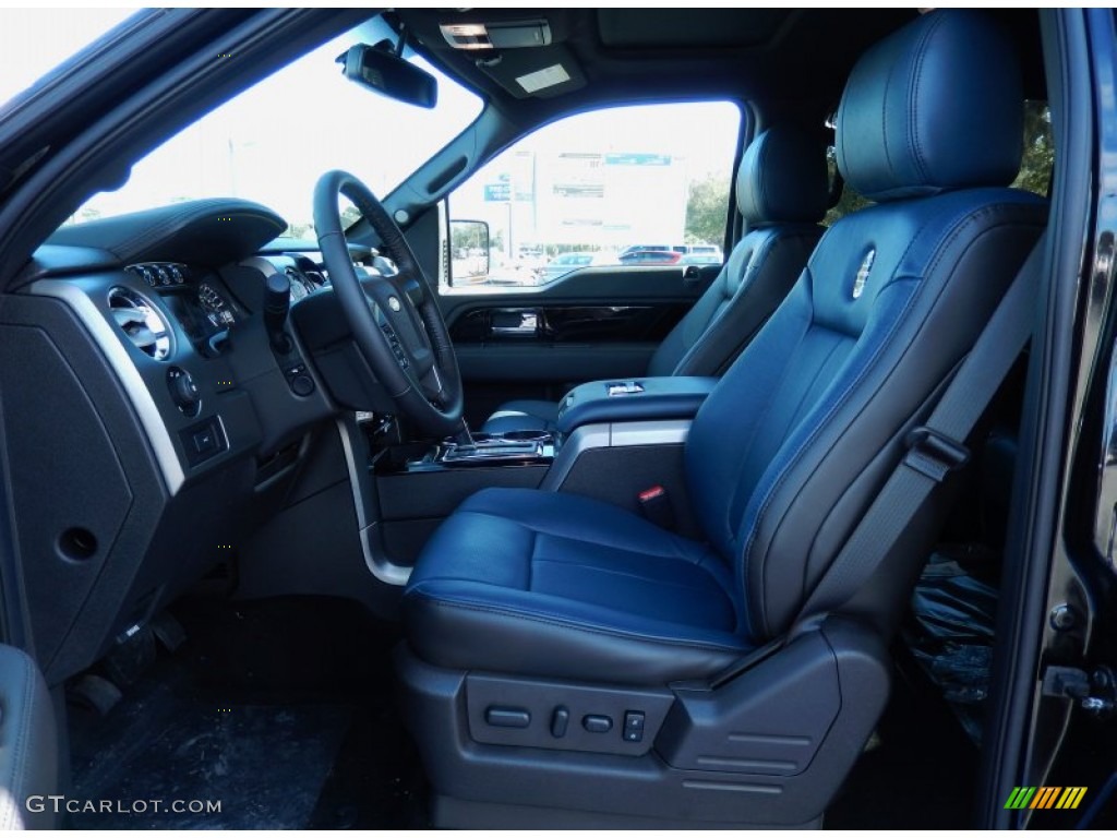 Limited Marina Blue Leather Interior 2014 Ford F150 Limited SuperCrew Photo #89421536