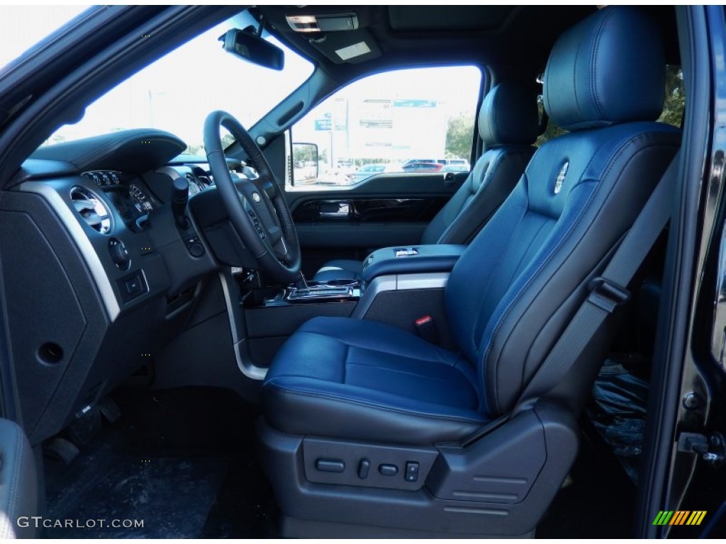 2014 F150 Limited SuperCrew - Tuxedo Black / Limited Marina Blue Leather photo #7