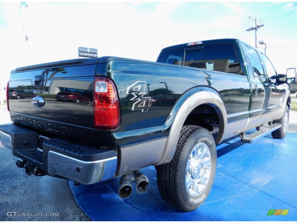 2014 F350 Super Duty Lariat Crew Cab 4x4 - Green Gem Metallic / Black photo #3