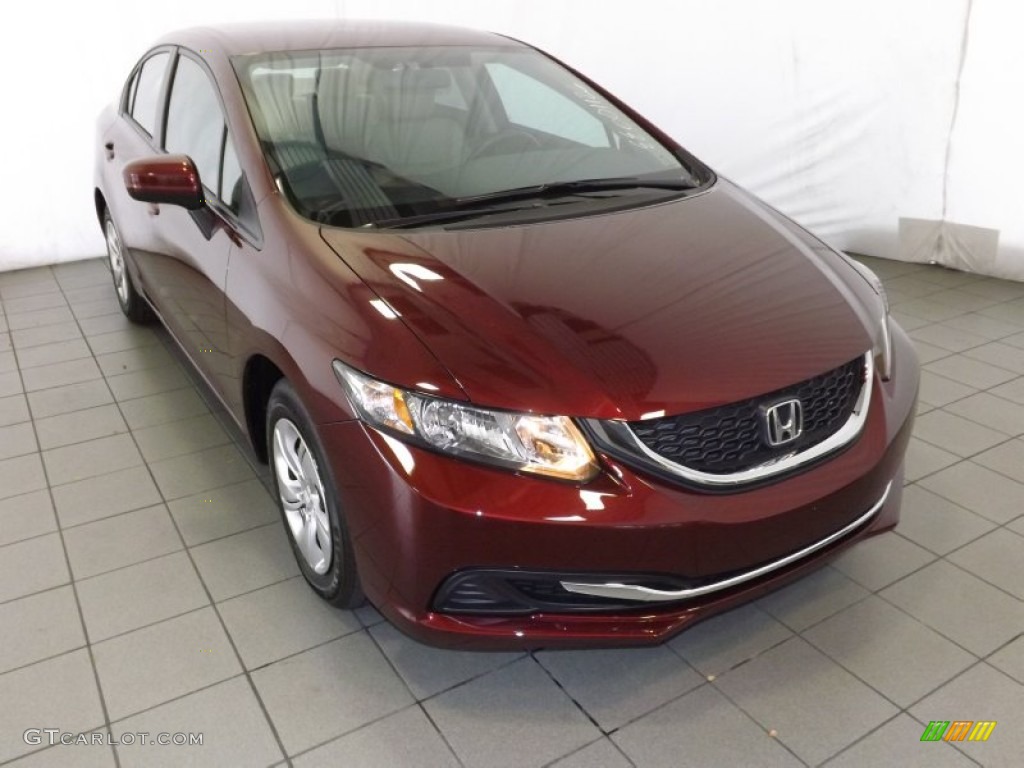Crimson Pearl 2014 Honda Civic LX Sedan Exterior Photo #89425907
