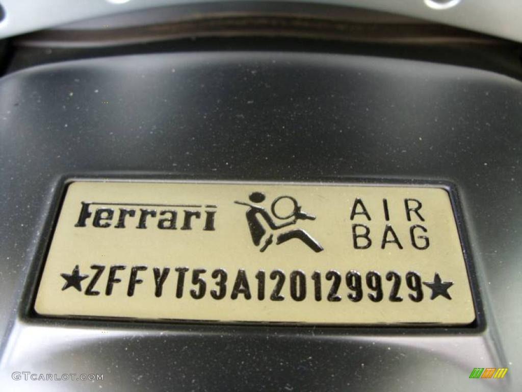 2002 Ferrari 360 Spider F1 Info Tag Photo #8942648