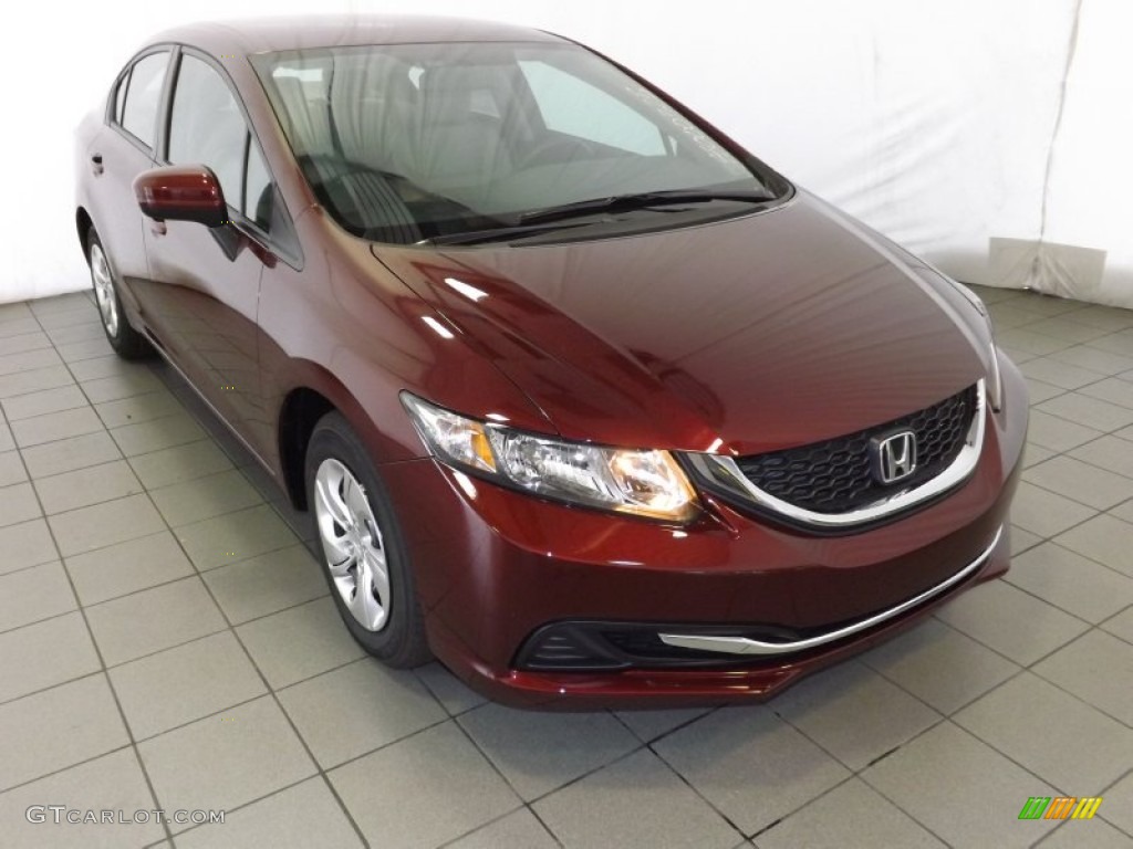 Crimson Pearl 2014 Honda Civic LX Sedan Exterior Photo #89426873