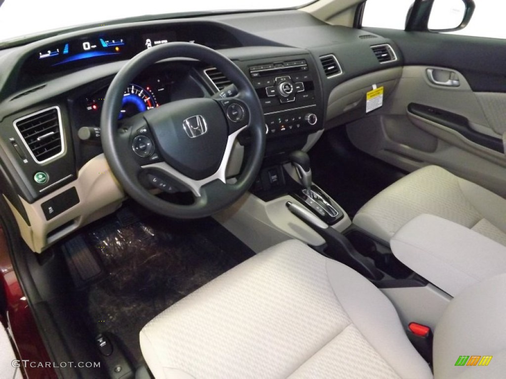 Beige Interior 2014 Honda Civic LX Sedan Photo #89426996