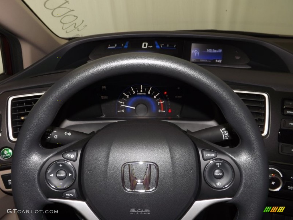 2014 Honda Civic LX Sedan Beige Steering Wheel Photo #89427119