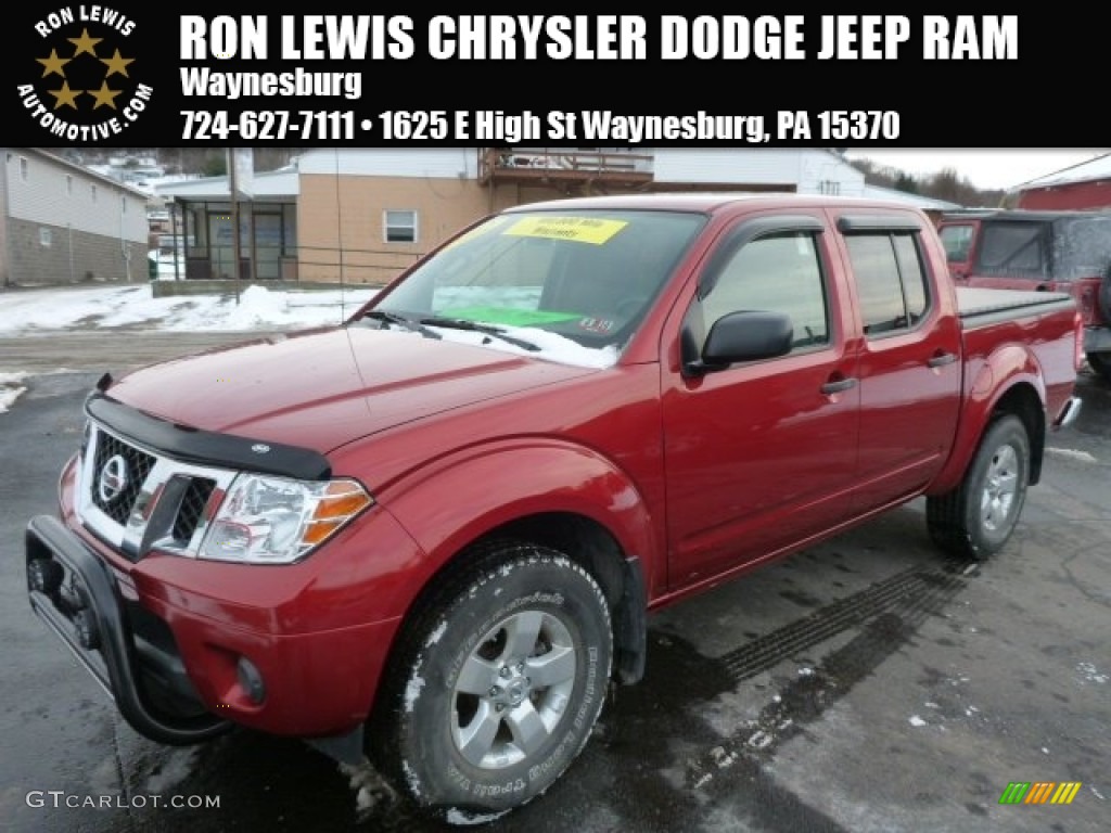 2012 Frontier S Crew Cab 4x4 - Lava Red / Steel photo #1