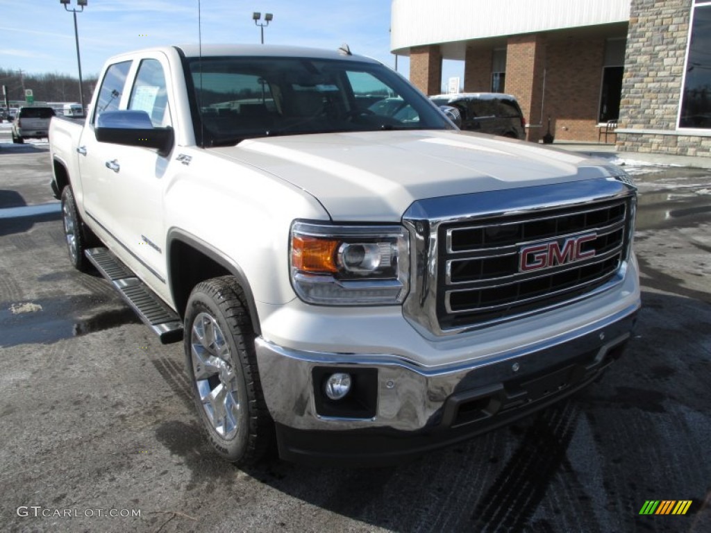 2014 Sierra 1500 SLT Crew Cab 4x4 - White Diamond Tricoat / Cocoa/Dune photo #2