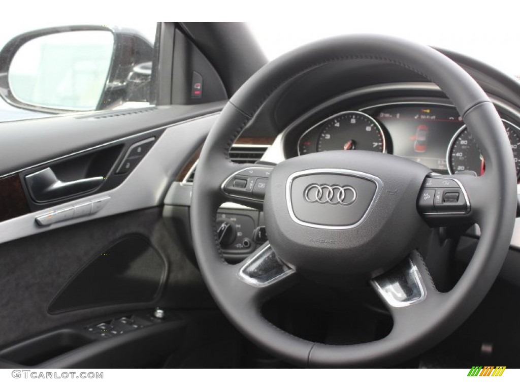 2014 Audi A8 3.0T quattro Black Steering Wheel Photo #89434632