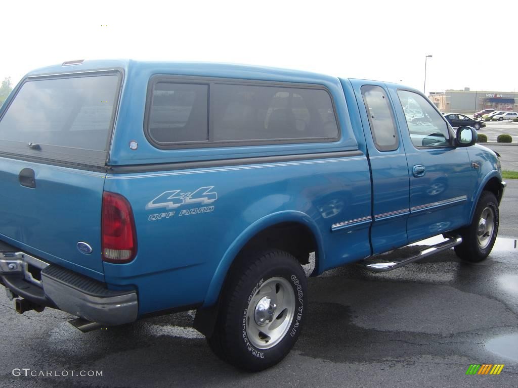 1997 F150 XLT Extended Cab 4x4 - Portofino Blue Metallic / Medium Graphite photo #6