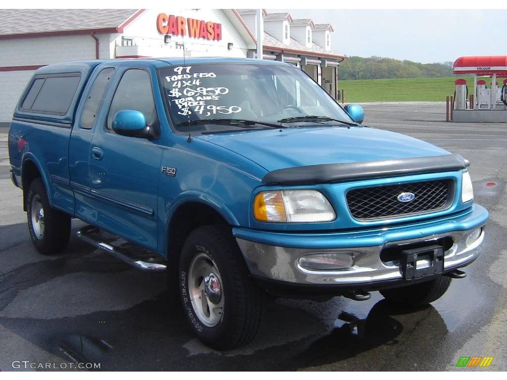 1997 F150 XLT Extended Cab 4x4 - Portofino Blue Metallic / Medium Graphite photo #8