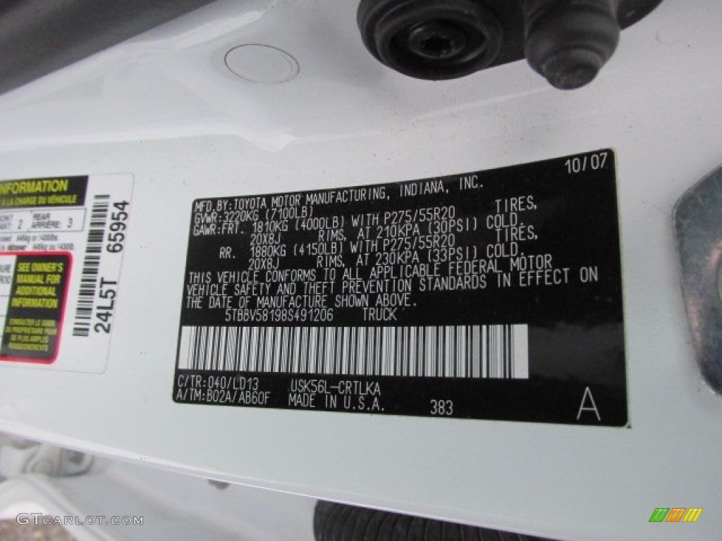 2008 Tundra Limited Double Cab 4x4 - Super White / Graphite Gray photo #19