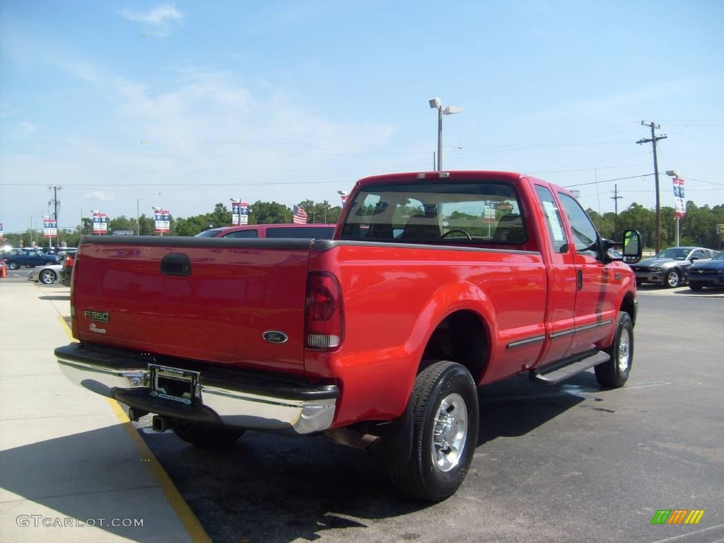 1999 F350 Super Duty Lariat SuperCab 4x4 - Vermillion Red / Camel photo #3