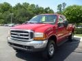 1999 Vermillion Red Ford F350 Super Duty Lariat SuperCab 4x4  photo #7