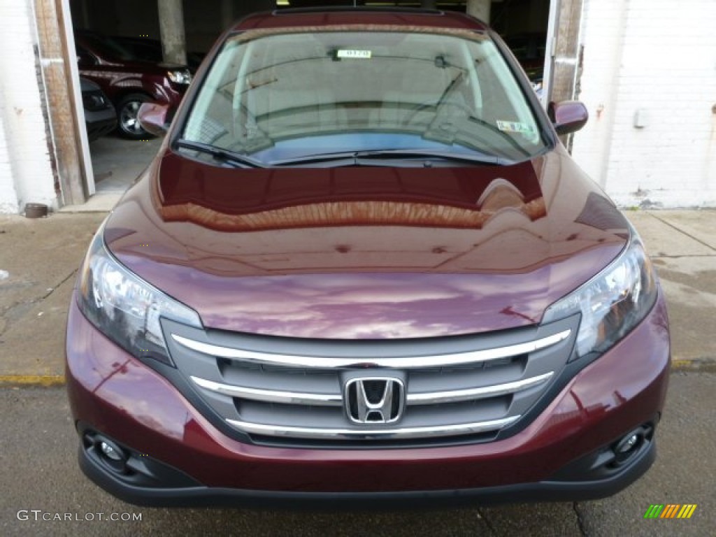 2014 CR-V EX AWD - Basque Red Pearl II / Gray photo #8