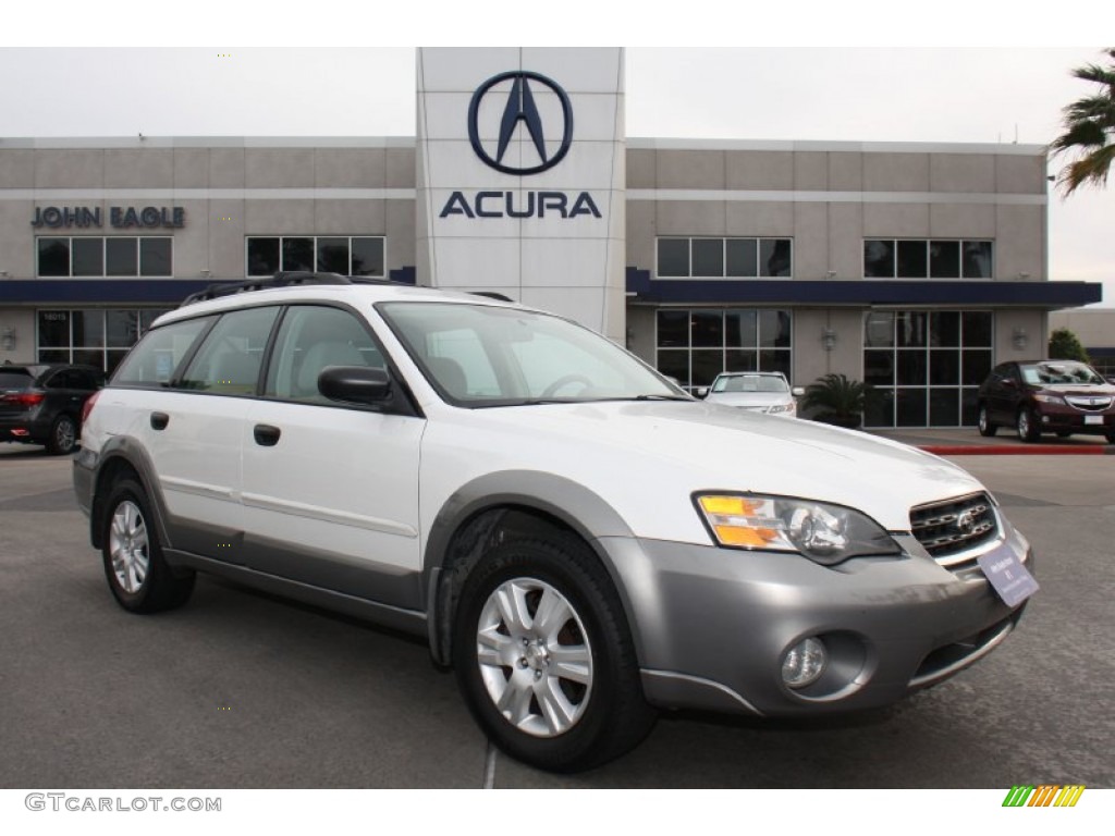 2005 Outback 2.5i Wagon - Satin White Pearl / Taupe photo #1