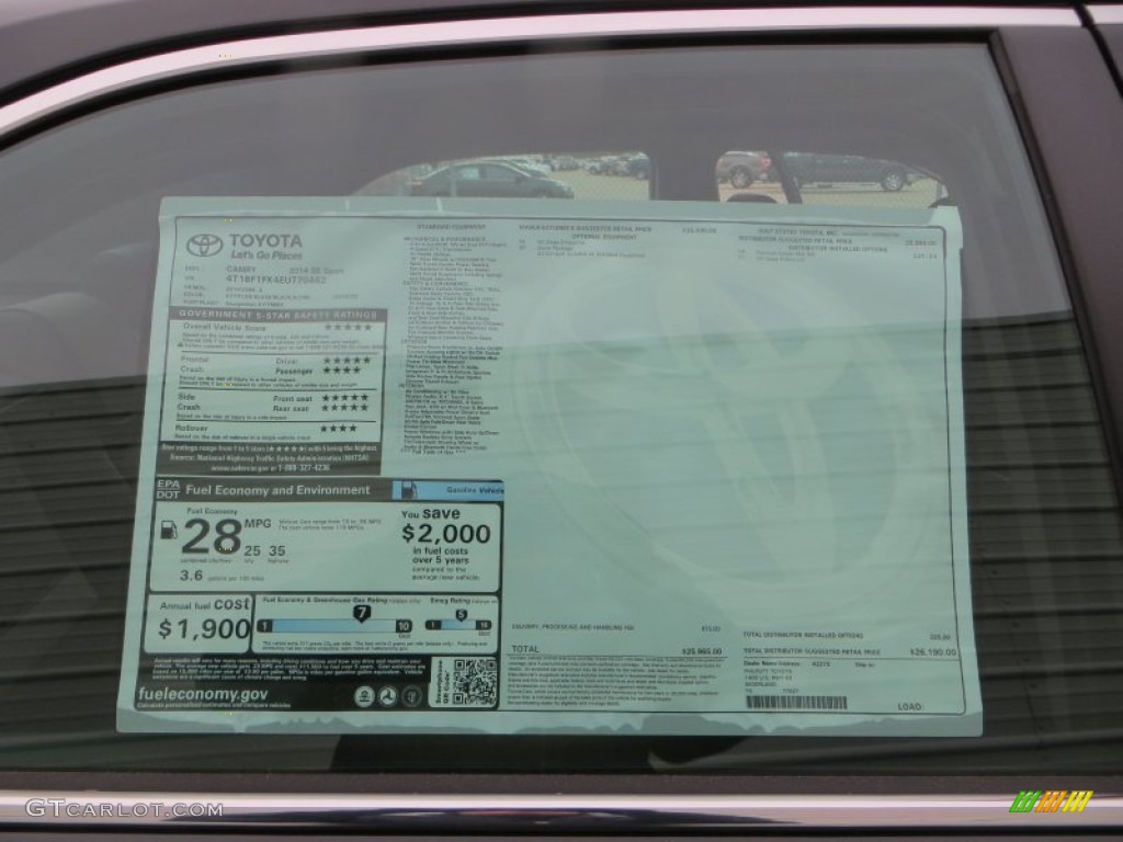 2014 Camry SE - Attitude Black Metallic / Black photo #33