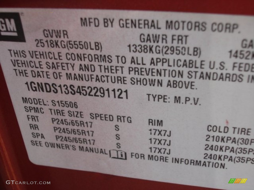 2005 TrailBlazer LT - Medium Red Metallic / Light Gray photo #25