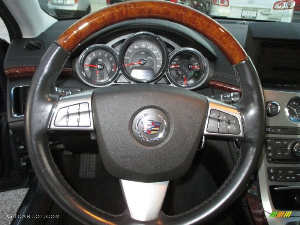 2008 Cadillac CTS 4 AWD Sedan Ebony Steering Wheel Photo #89456715