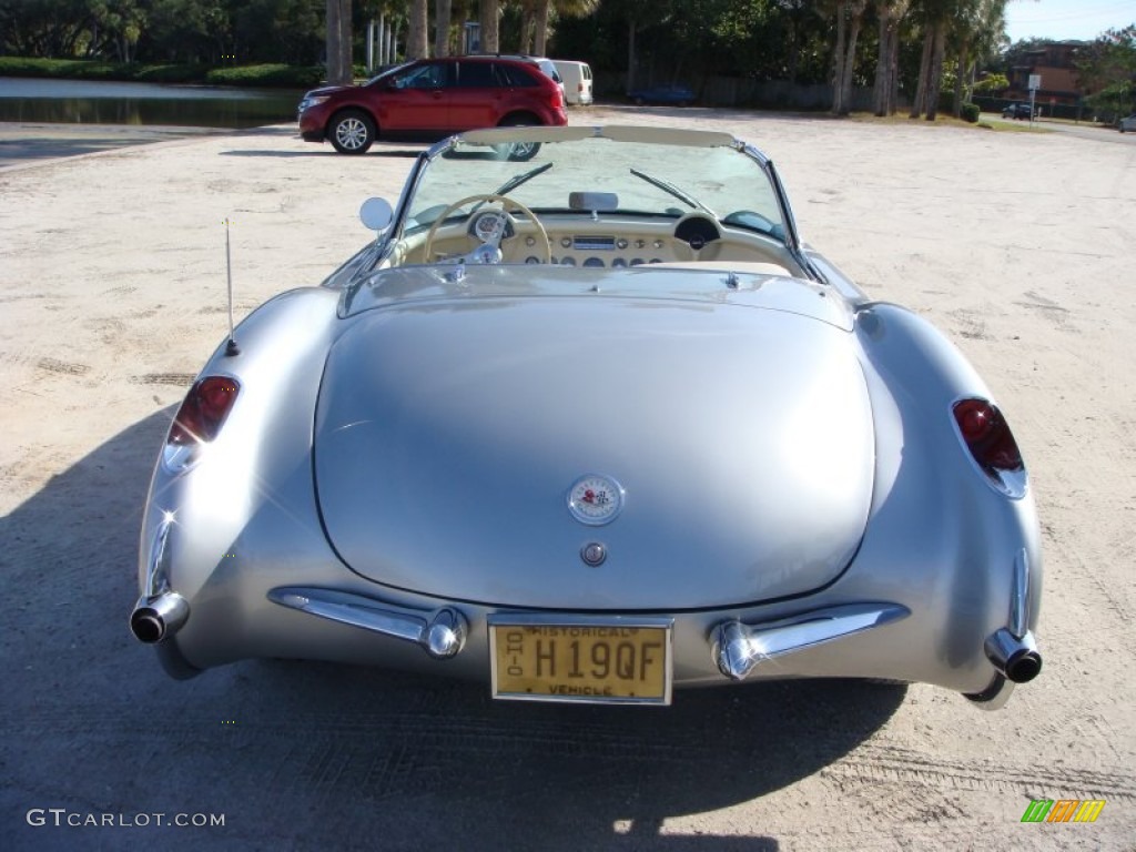 1956 Corvette Convertible - Silver / Beige photo #6