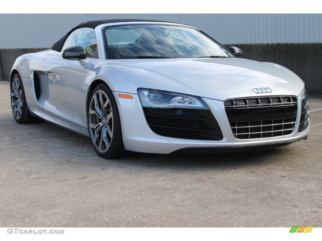 Ice Silver Metallic 2012 Audi R8 Spyder 5.2 FSI quattro Exterior Photo #89459293