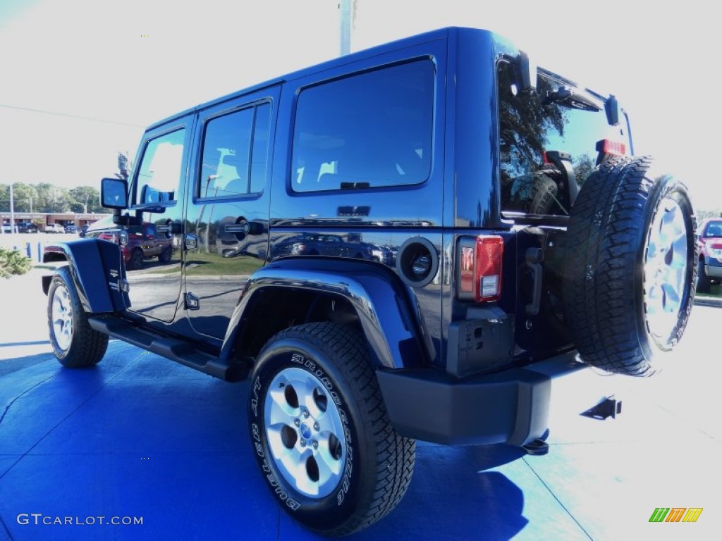 2013 Wrangler Unlimited Sahara 4x4 - True Blue Pearl / Black photo #3