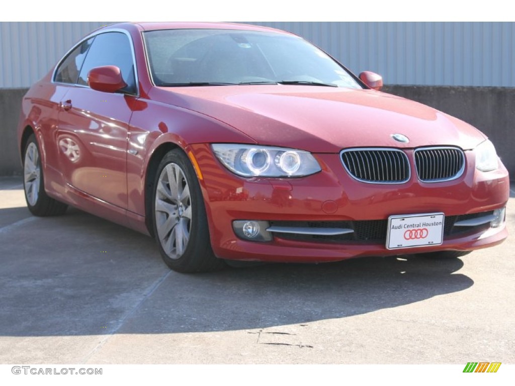 2011 3 Series 328i Coupe - Crimson Red / Oyster/Black Dakota Leather photo #1