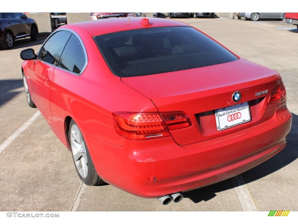 2011 3 Series 328i Coupe - Crimson Red / Oyster/Black Dakota Leather photo #7