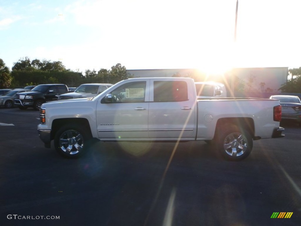 2014 Silverado 1500 LTZ Crew Cab - White Diamond Tricoat / Cocoa/Dune photo #3