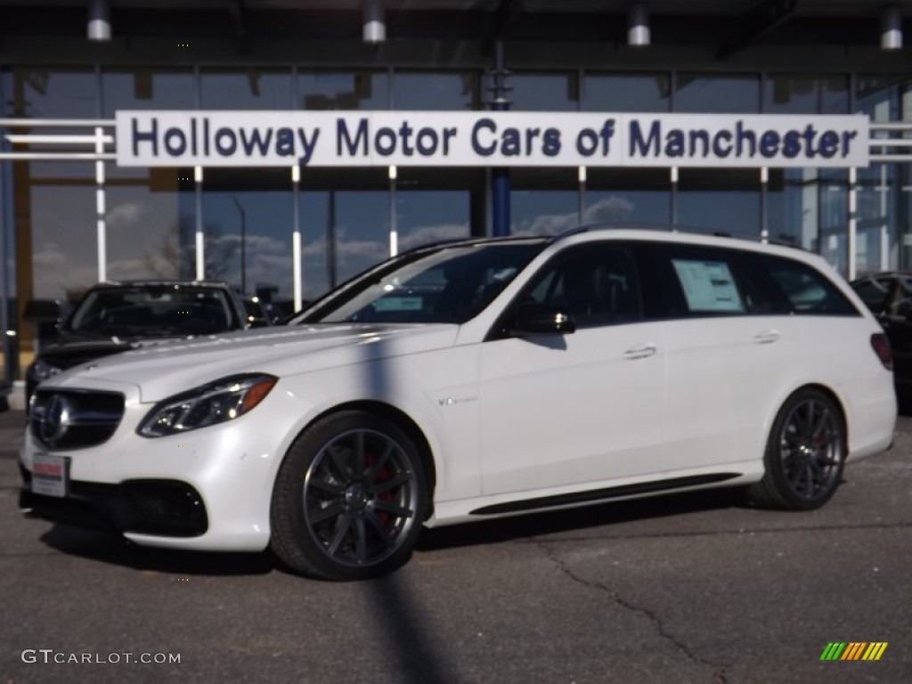 2014 E 63 AMG S-Model Wagon - Diamond White Metallic / Black photo #1