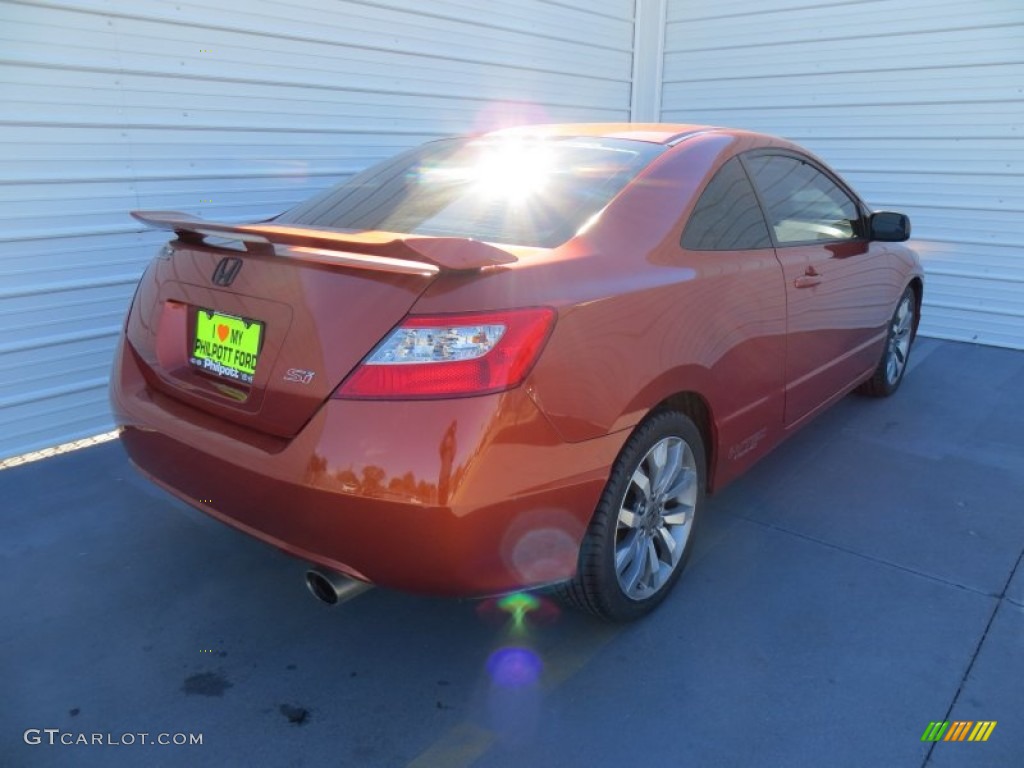 2009 Civic Si Coupe - Redline Orange Pearl / Black photo #4