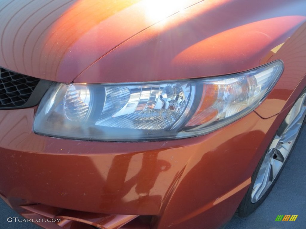 2009 Civic Si Coupe - Redline Orange Pearl / Black photo #9