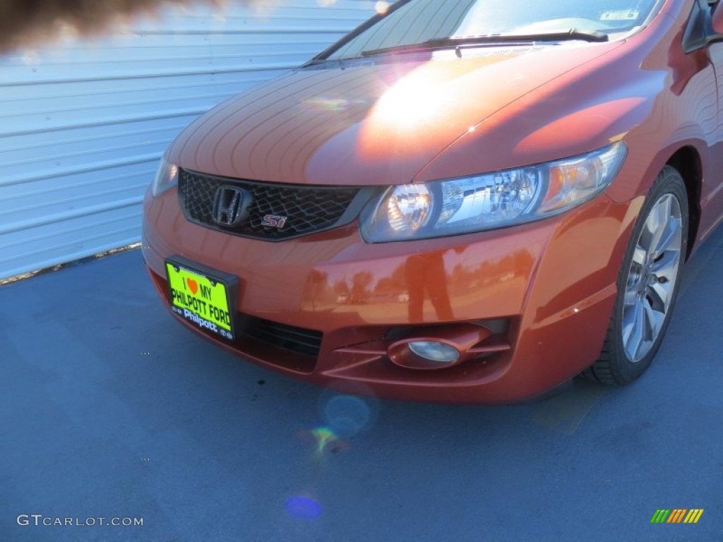 2009 Civic Si Coupe - Redline Orange Pearl / Black photo #12