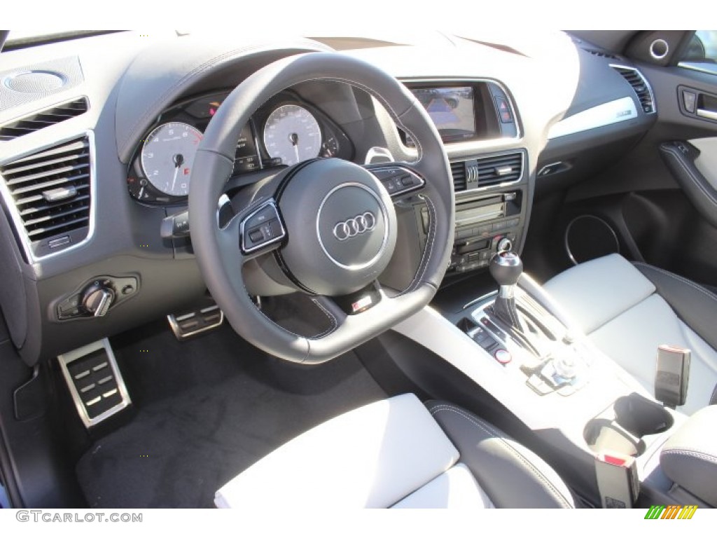 Black/Lunar Silver Interior 2014 Audi SQ5 Prestige 3.0 TFSI quattro Photo #89471258