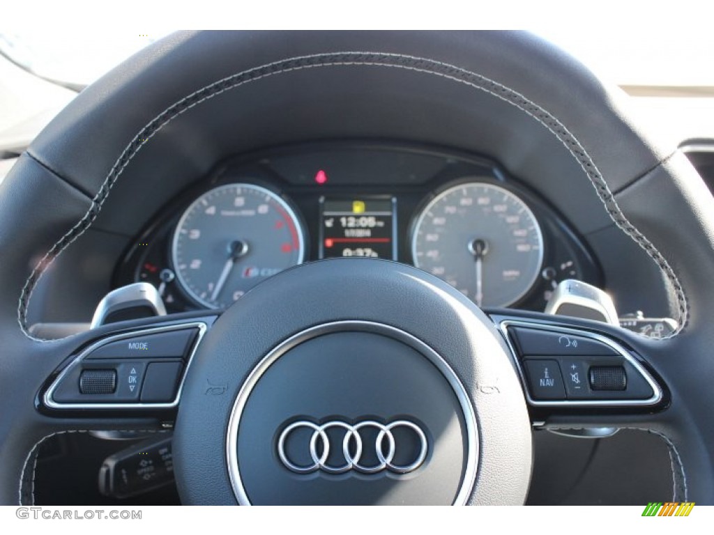 2014 Audi SQ5 Prestige 3.0 TFSI quattro Black/Lunar Silver Steering Wheel Photo #89471525